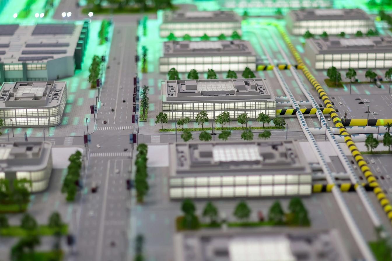 Modell eines vernetzten Gebäudequartiers